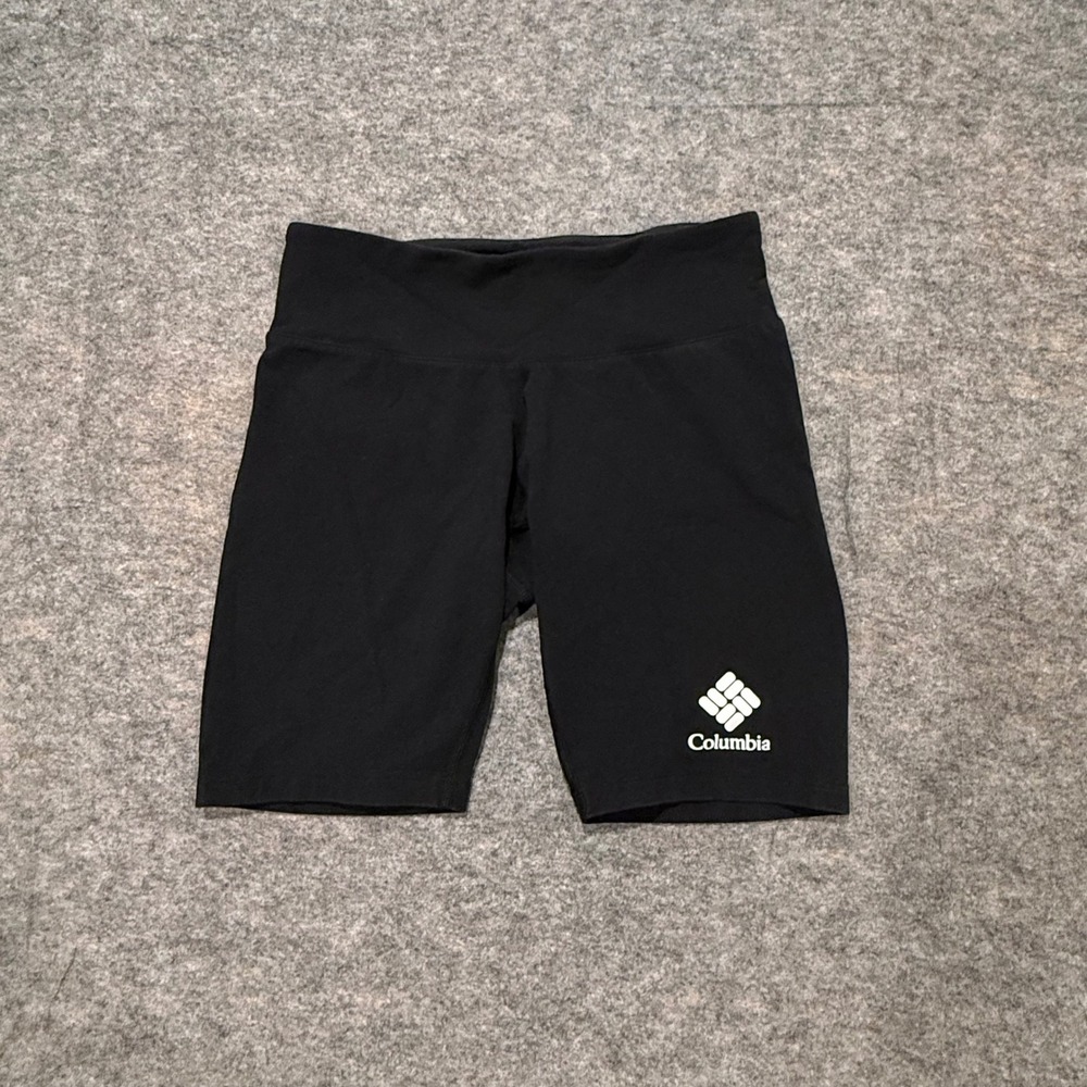 Columbia Womens Biker Shorts Size Small‎ Black Cotton Blend Activewear 9"AL7467